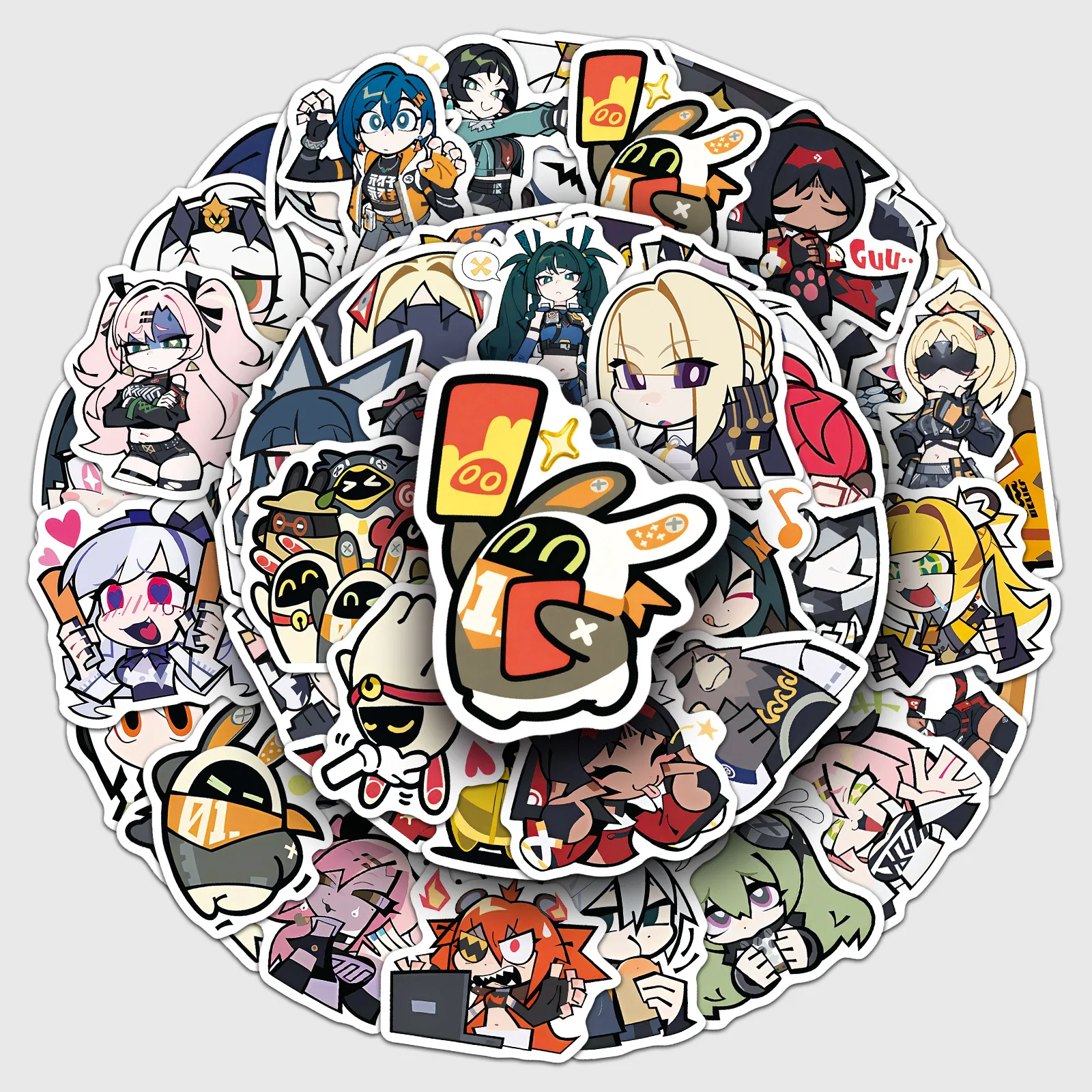 50 Stück Zenless Zone Zero Anime-Aufkleber, 50 Stück Q-Version, Charakter-Aufkleber für Laptop, Handyhülle, Gepäck, DIY-Dekoration