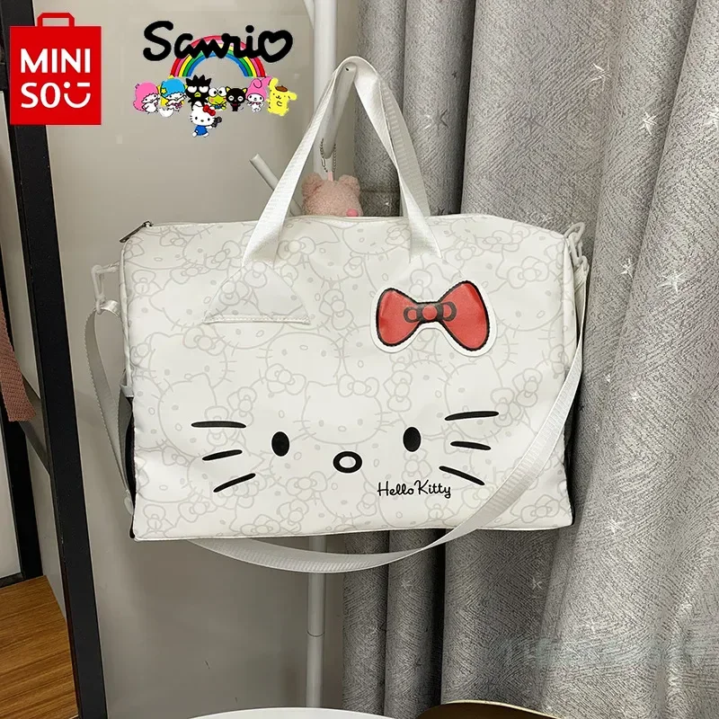 

HelloKitty Women's Multi Functional Travel Bag Fashionable High Quality Portable Storage Bag Cartoon Large Capacity Luggage Bag