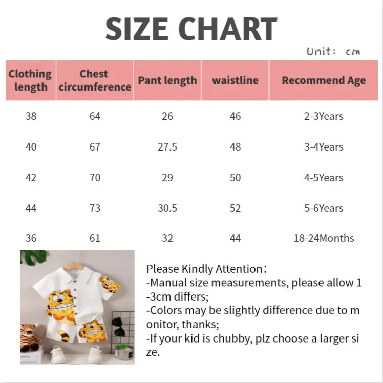 2PCS Summer Kid Boy Gentlemen Clothes Set Cartoon Pattern Lapel Collar Top with Shorts Birthday Party Wear for Toddler 1-6 Years