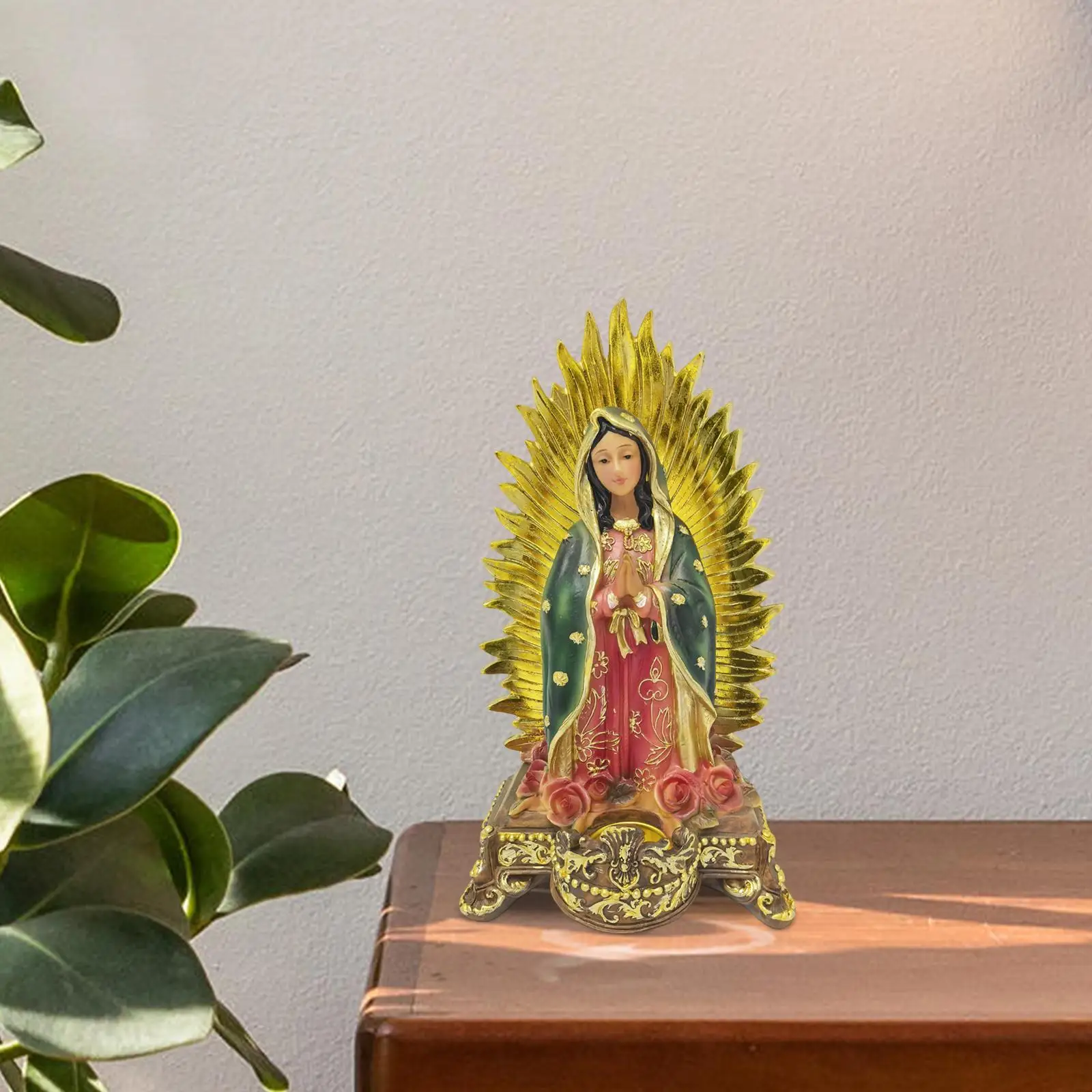 Our Lady of Guadalupe Sculpture Statue for Fireplace Holiday Mothers‘ Day