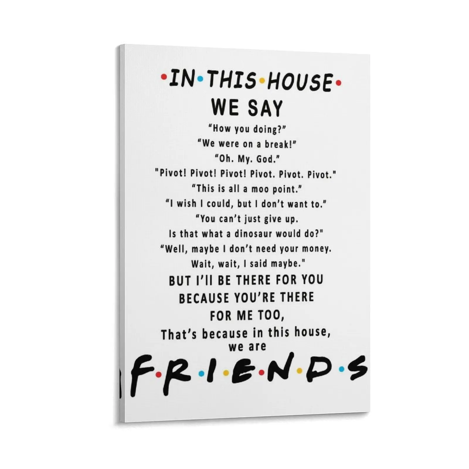 

Friends House Rules Canvas Painting bedrooms decor posters for room