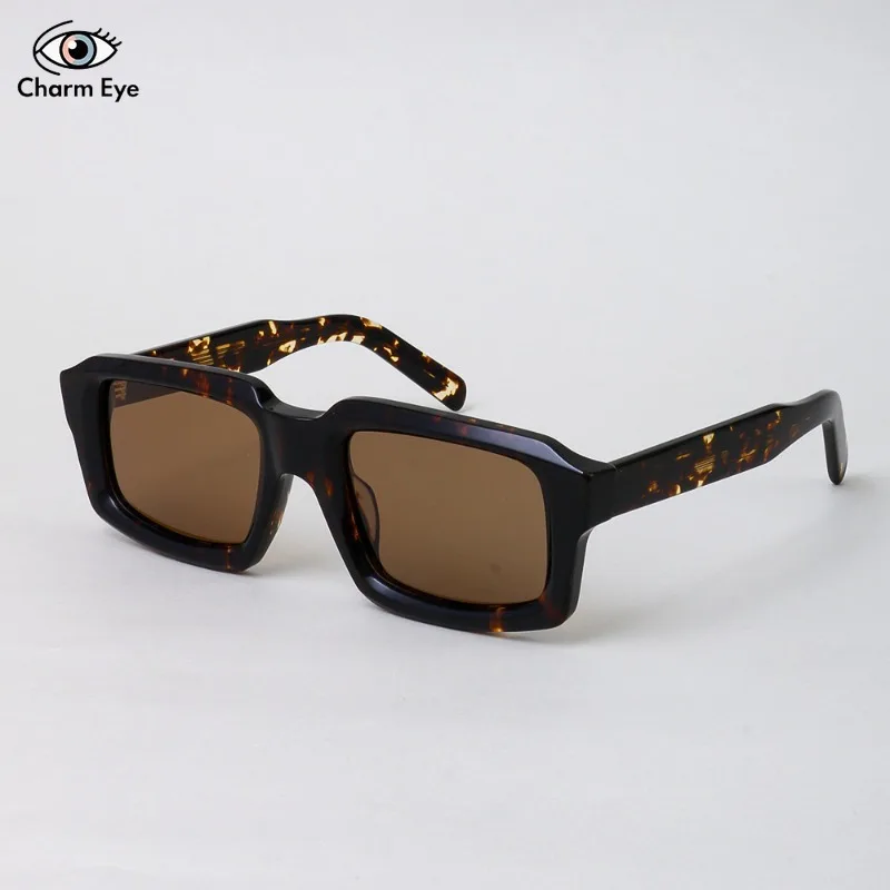 

2025 New Fashion Thick Acetate Sunglasses Women High-end Street Photography UV Resistant Square Retro Polarized SUN GLASSES Men