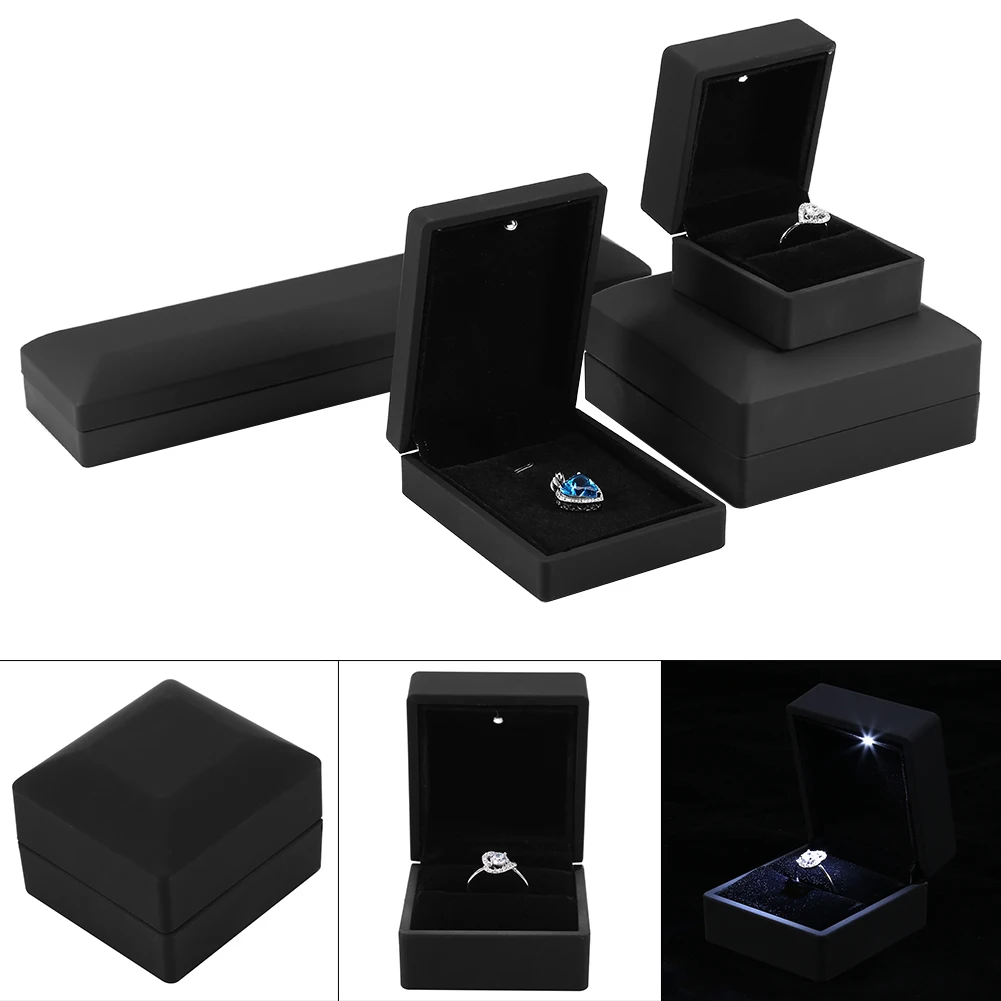 

Jewelry Storage Box 4Types LED Lighted /Pendant/Bracelet/Necklace Jewelry Display Case Gift Storage Box Jewelry Display Case