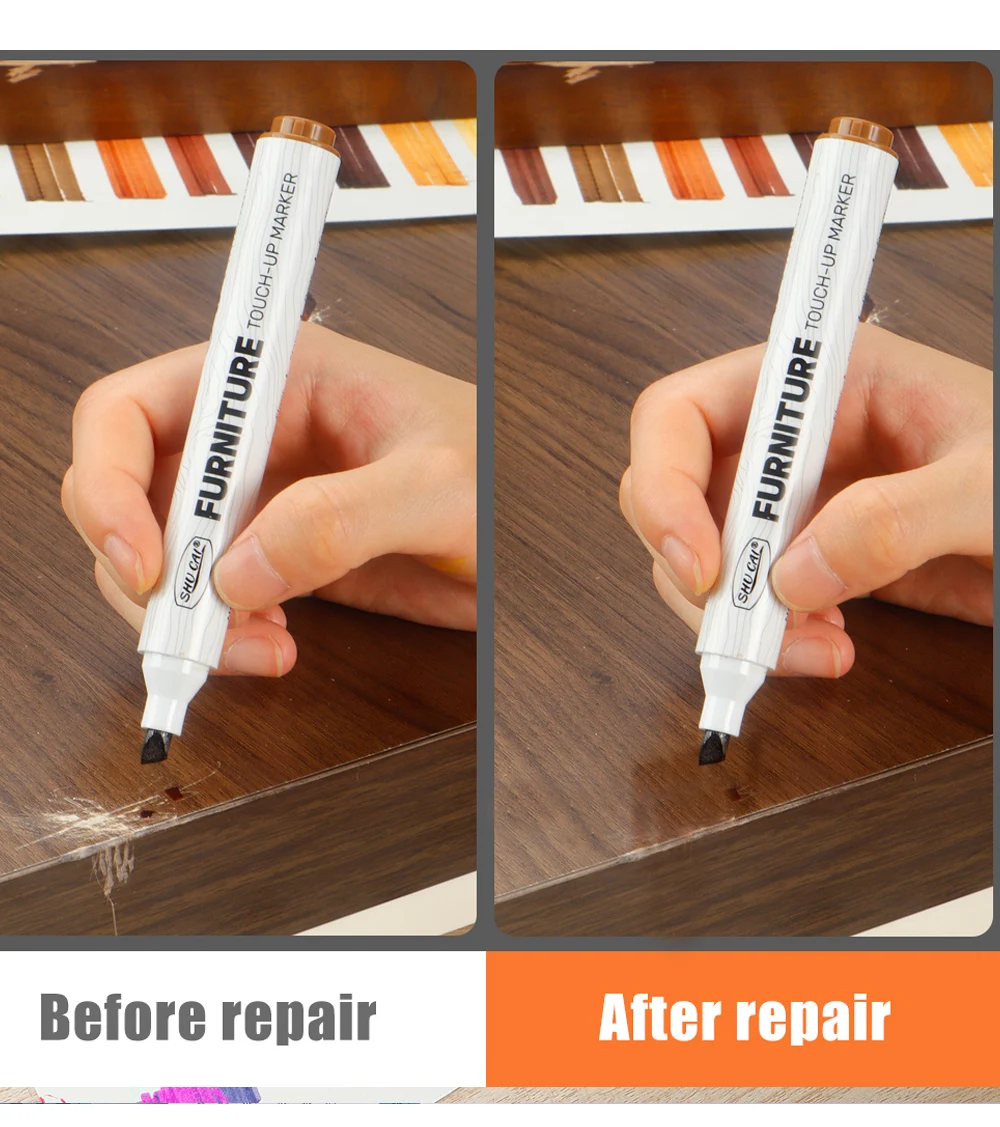 8/12 farben Möbel Ausbesserung Kit Marker Füllstoff Sticks Holz Verbund Korn Farbe Reparatur Stift Kratzer Wiederherstellung Scratch Patc – Detail 8