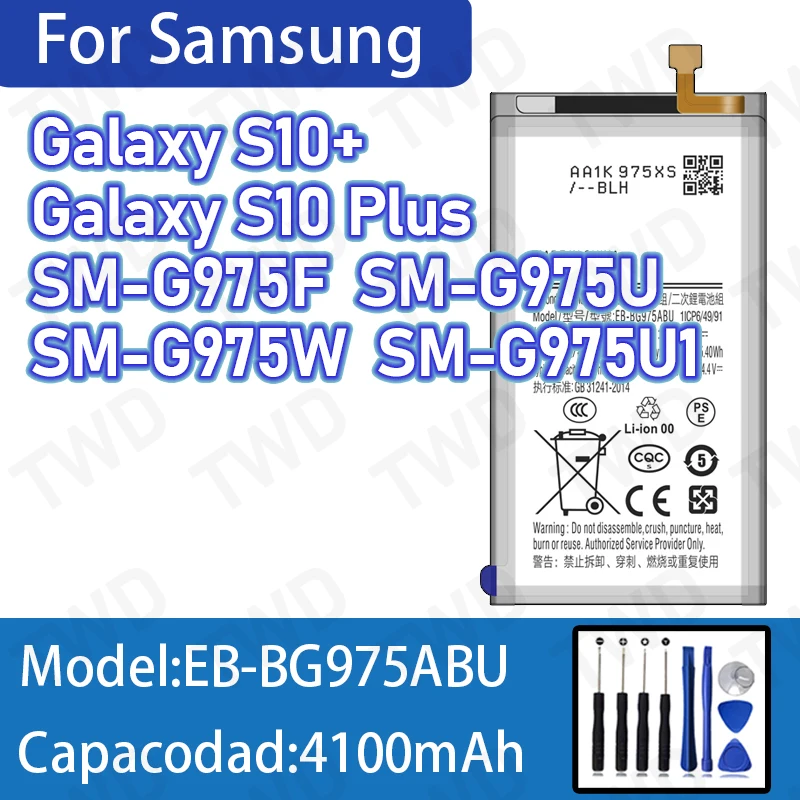 EB-BG975ABU 4100mAh Large capacity Battery For Samsung Galaxy S10+ Batteries New High Quanlity+Free Tools