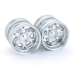 2pcs 1:14th Scale Metal Rear Wheel Upgrade Hub Rim for Tamiya RC Dump Truck SCANIA 770S R620 VOLVO BENZ Arocs MAN TGX LESU Car