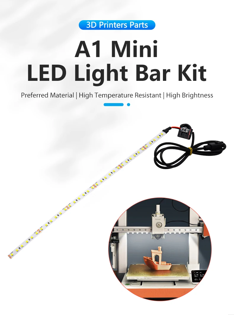Hochtemperaturbeständige L290mm LED-Leuchte für Bamboo Lab A1, L190mm Lab A1 Mini LED-Leuchte 3D-Drucker Zubehörteile Werkzeuge – Detail 1