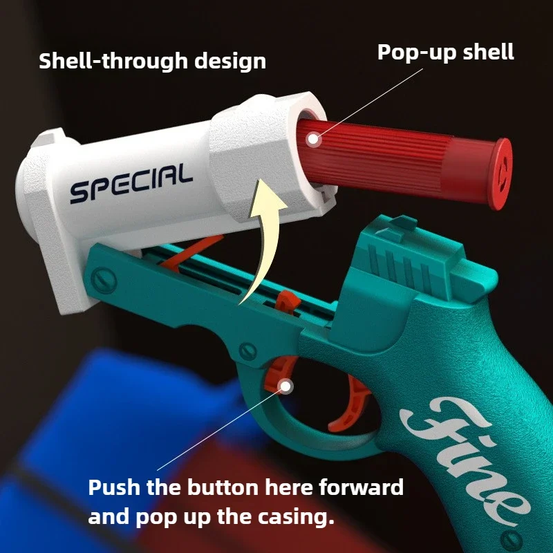 Speelgoedgeweren Mini S686 Shell Gooien Zachte Kogelwerper Speelgoedpistool Airsoft Foam Bullet Blaster Outdoor Schieten Speelgoed Kinderen Pistool