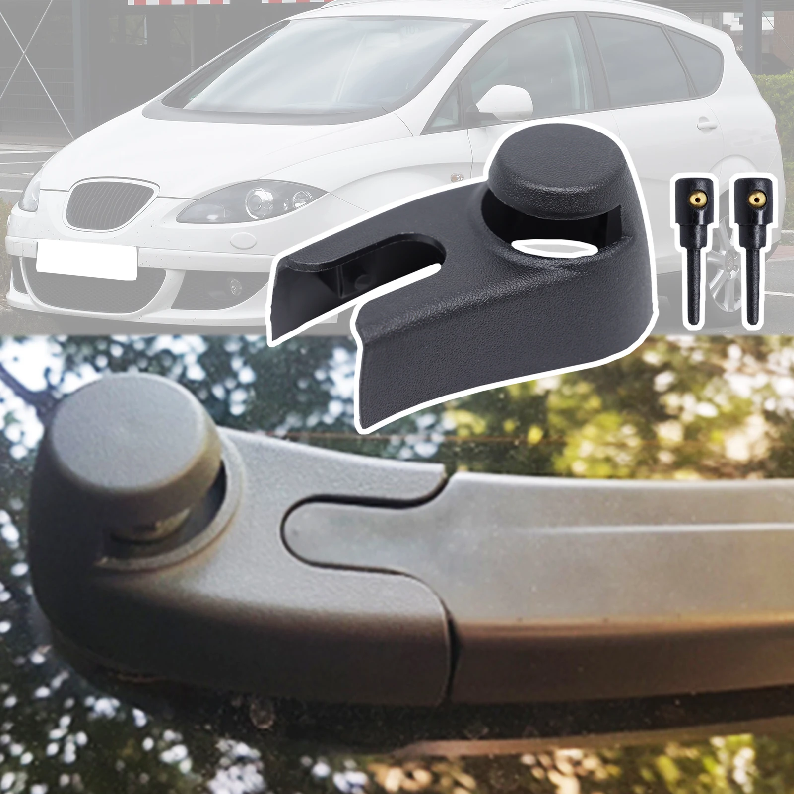 Car Rear Windshield Washer Jet Wiper Arm Blade Nozzle Rocker Bolt Cap Cover For Seat Altea 4 Freetrack 2004 - 2009 Accessories