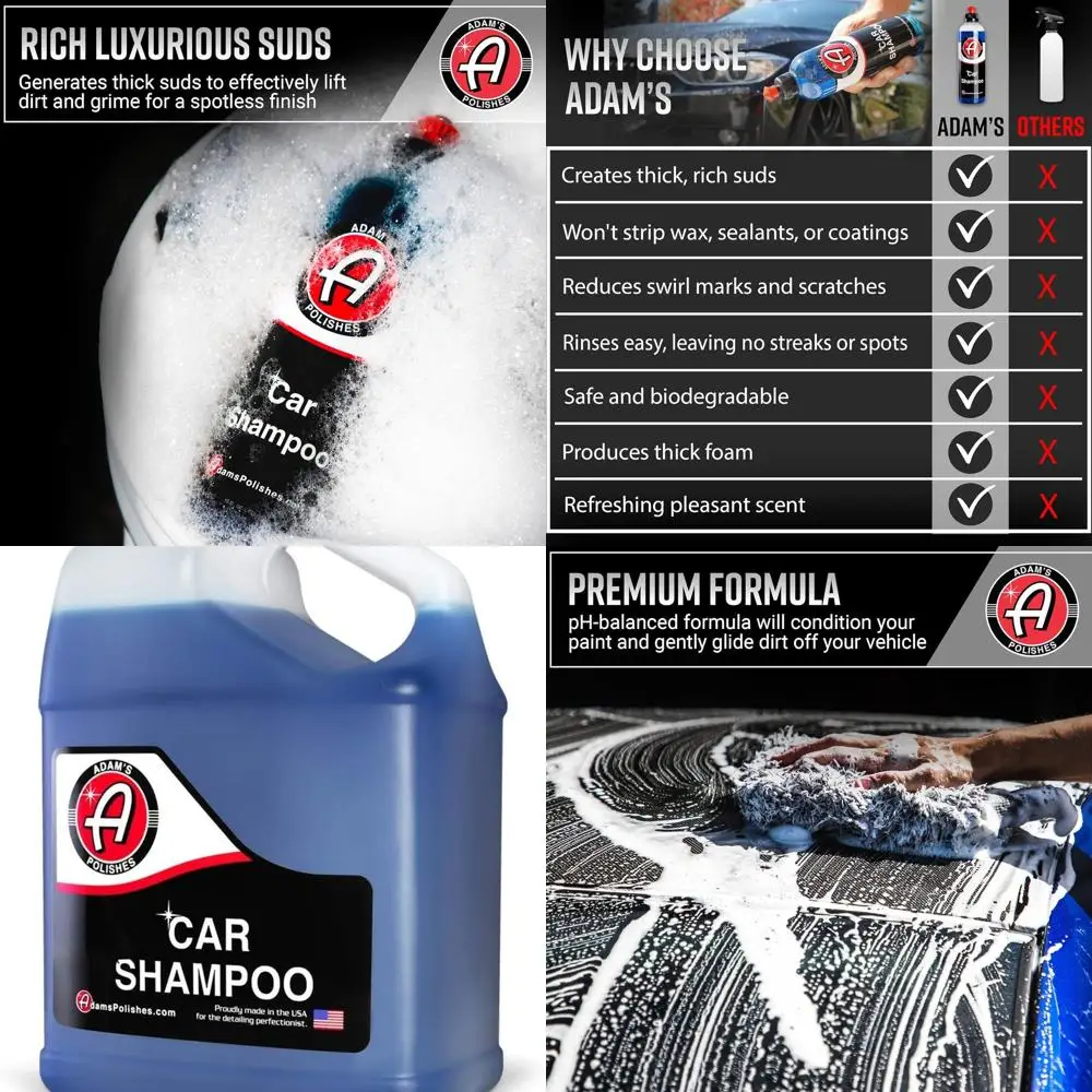 

Car Wash Shampoo (Gallon) - pH Best Car Wash Soap For Snow Foam Cannon or Gun For Pressure Washer & 5 Gallon Bucket, Powerful Sa