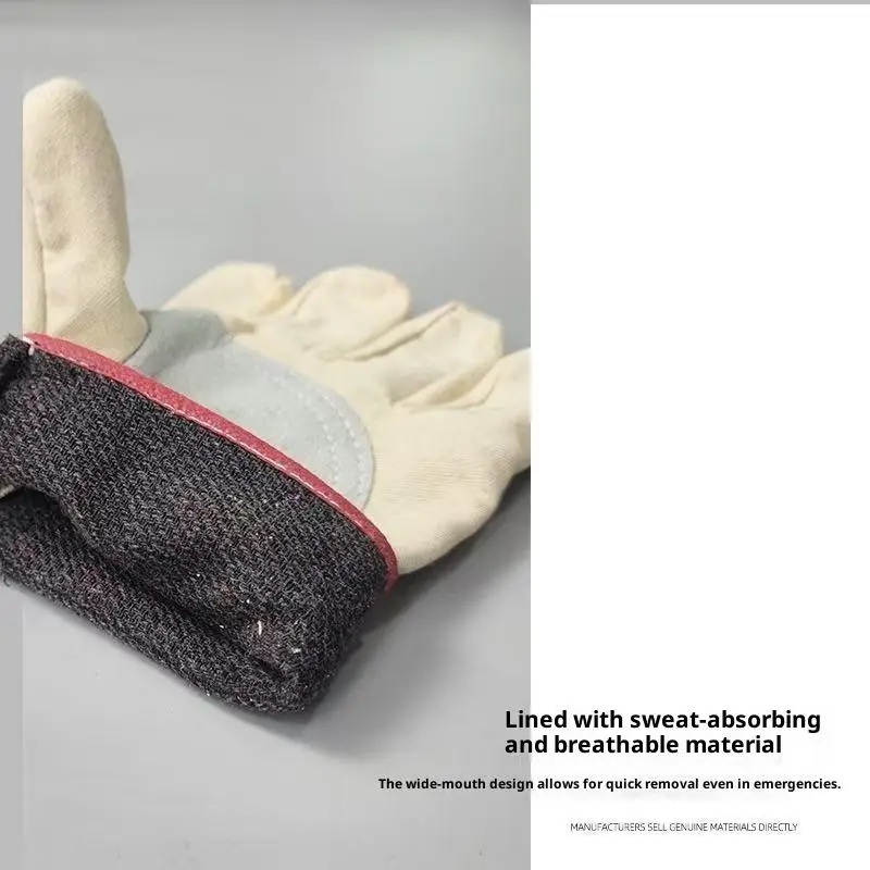 Canvas Gloves Wear-resistant Welder Maintenance Canvas Gloves Double Thickened Protective Labor Protection Gloves Canvas Gloves