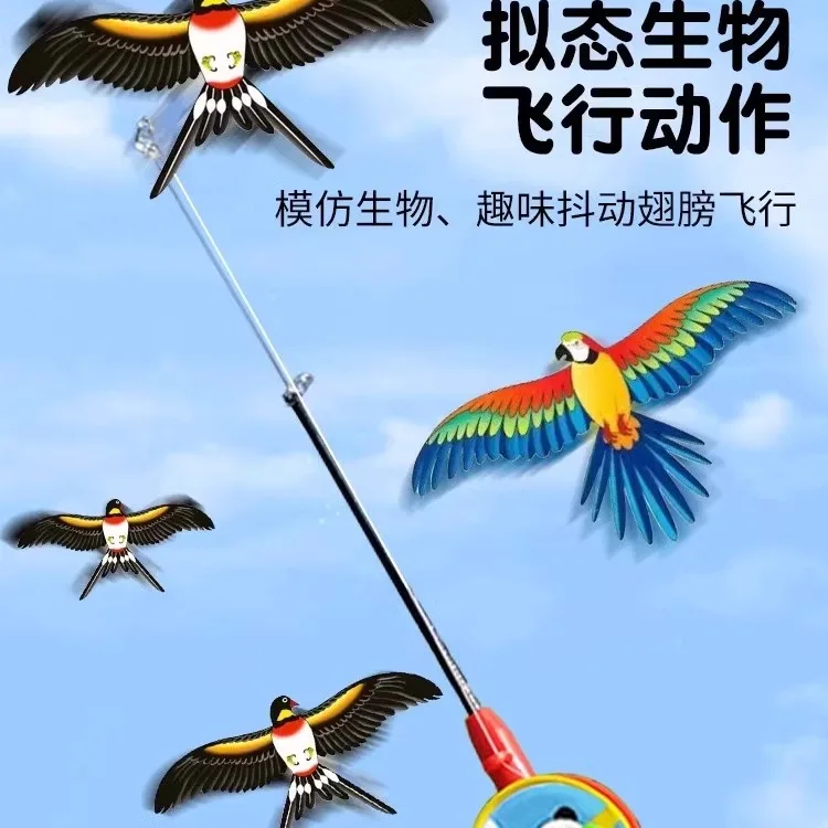 Cometa de mano para primavera, verano y otoño, cometa de pastizales, brisa, mosca, niños y adultos, pequeña caña de pescar, cometas, águila, juguetes para deportes al aire libre