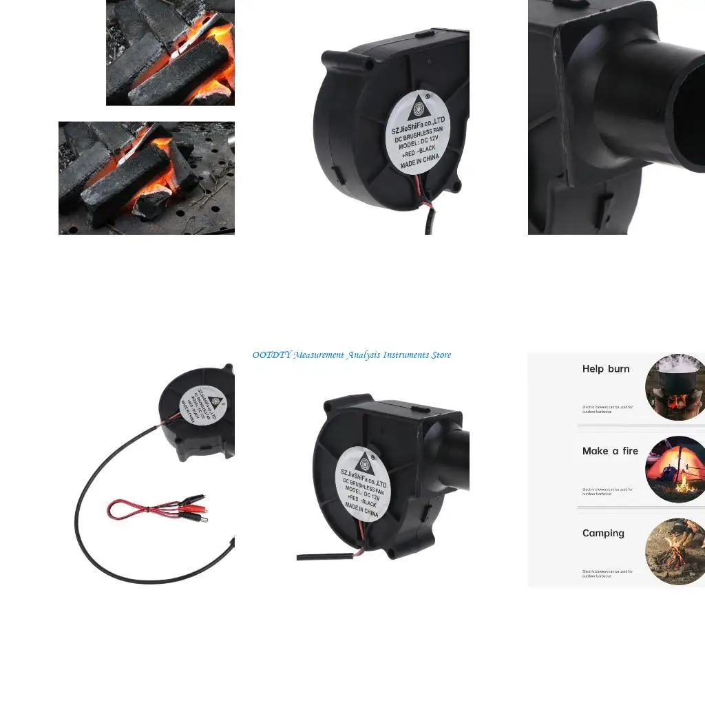 

367D BBQ Fan Blower 75x75x30mm DC12V Smelting Metal Fan for Outdoor Camping Cooking