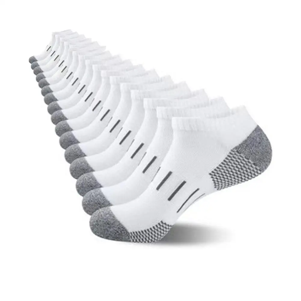 

8PCS Running Socks Towel Bottom Design Shock Absorbing Breathable Sweat Wicking Multi Colors for High Intensity Sports Boys Sock