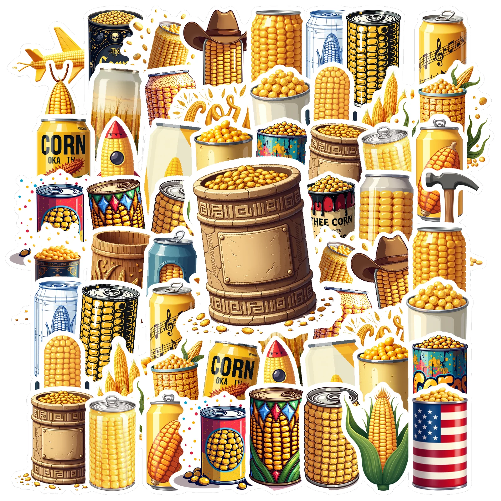 35pcs-50pcs Colorful Stickers Lively Stickers Funny Stickers For Guitar DIY Skateboard Laptop Luggage Decor
