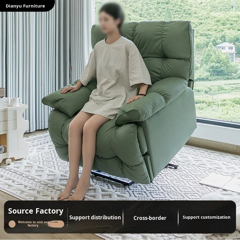 Electric Elderly Lift Sofa Chair Headrest Stand Assist Massage Adjustable Height Fabric Remote Control Home Use Recliner