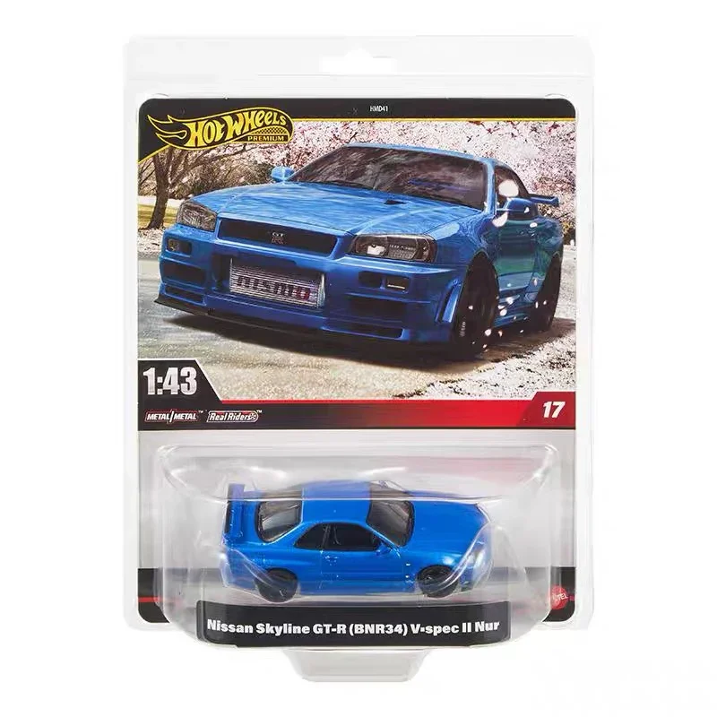 In stock Hot Wheels Premium Car Boys Toys 1:43 Diecast Nissan Skyline GTR V-spec Nur Toyota 4runner McLaren F1 Nismo Model Gift