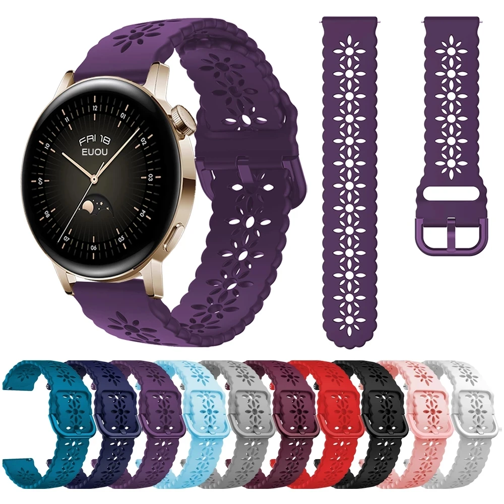 Correa Easyfit de 20mm para HUAWEI WATCH GT 3 Pro 43mm versión cerámica GT3 GT 2 42mm correa de silicona de encaje para mujeres y niñas