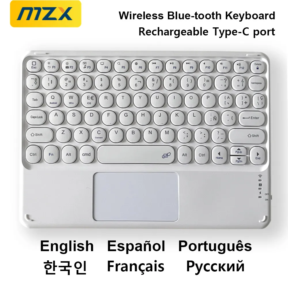 Rechargeable Wireless Keyboard Blue-tooth Mini Portable Touchpad Tablet Computer Desktop PC Accessories for iPad Windows Android