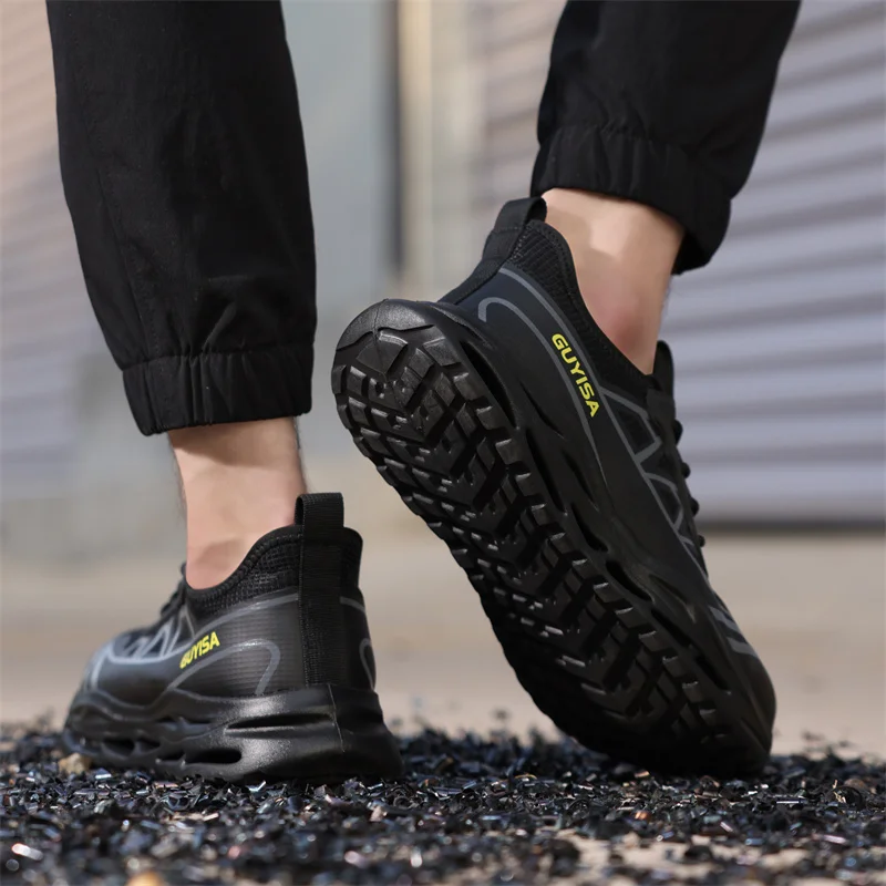 Work Sneakers Steel Toe Shoes Men Safety Shoes Puncture-Proof Work Shoes Air Cushion Boots Indestructible Footwear Security