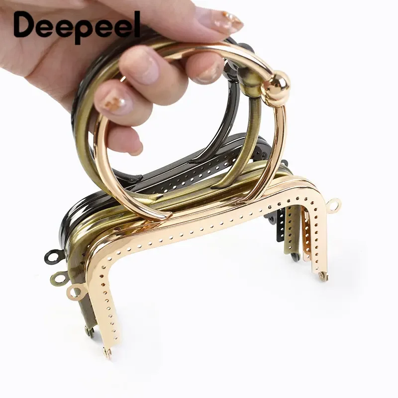 1/2/5Pcs Deepeel 12.5cm Round Metal Bag Handles Purse Frame DIY Handmade Sewing Brackets Handle for Making Bags Accessories