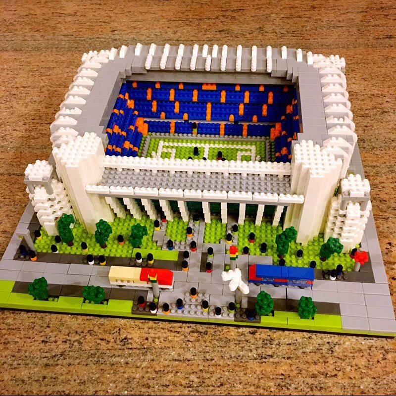 2023 Football Old Trafford Camp Nou Bernabeu San Sir Stadium Real Madrid Barcelona Club Diamond Building Blocks Toy Gift