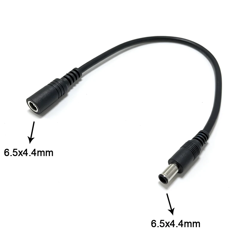 6.5mm*4.4mm Male to 6.5*4.4mm Female DC Power Charger Adapter Extension Lead Cable for Sony Laptops, LG Samsung Monitor