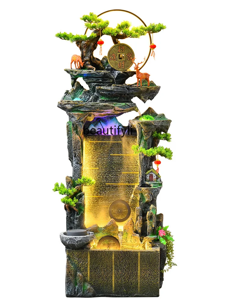 

Искусственная Гора и фонтан в китайском стиле, украшение для гостиной с циркуляцией воды, ландшафтное напольное украшение на удачу
