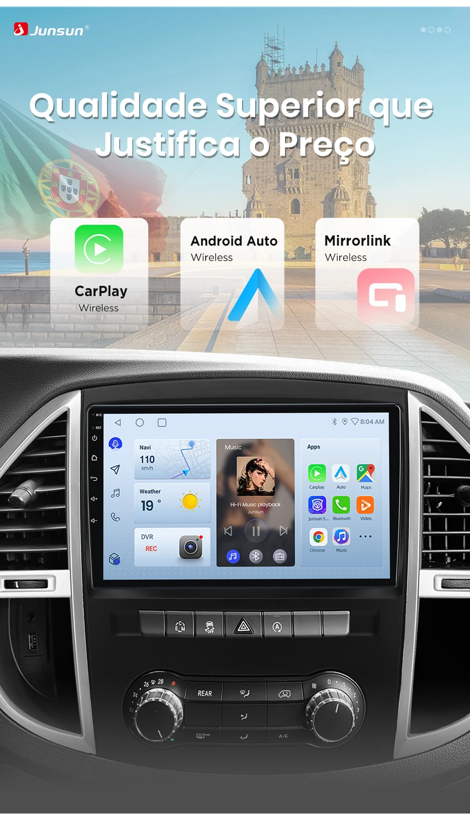 Junsun 8-Kern Radio Carplay Android Auto Autoradio für Mercedes Benz Vito 3 W447 2014-2020 GPS DSP Touchscreen Multimedia – Detail 4