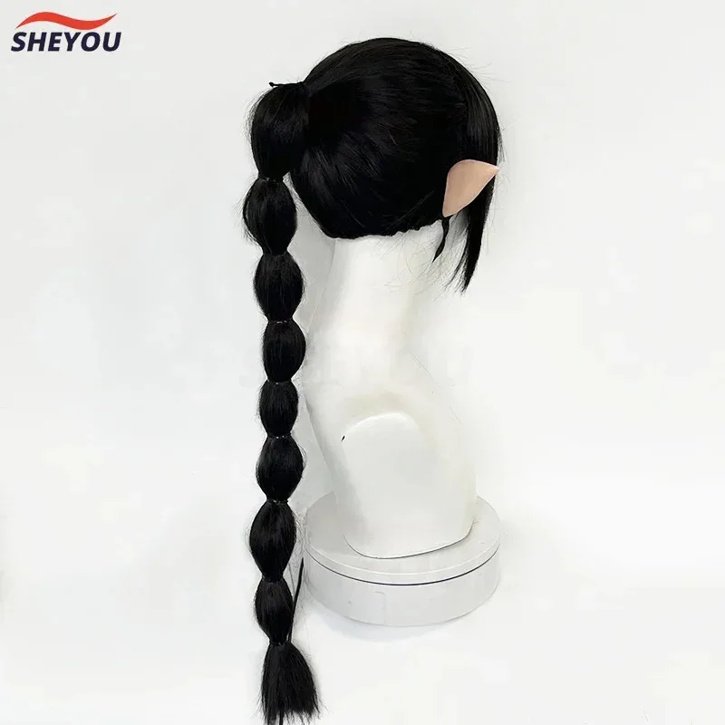 

ShadowHeart Cosplay Wig Game Baldur's Gate3 Long Black With Ears Heat Resistant Synthetic Hair Halloween Party Wigs XX7HBCBSDFE