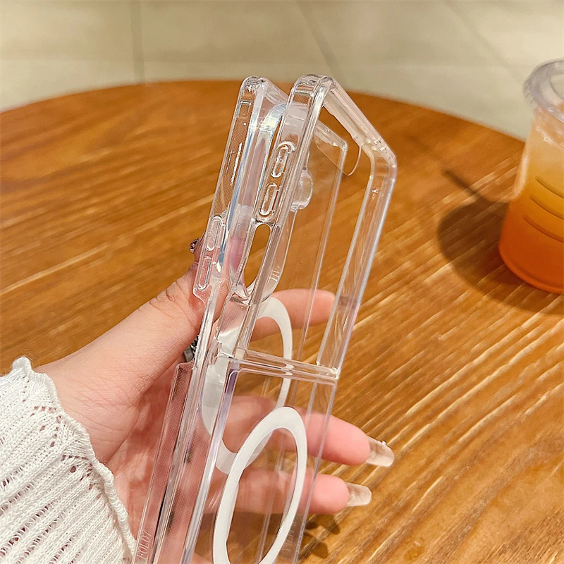 Clear Acrylic For Magsafe Magnetic Wireless Charge Case For Samsung Z Flip Z Fold 7 6 5 4 3 ZFlip7 Flip6 Shockproof Bumper Cover - view 5