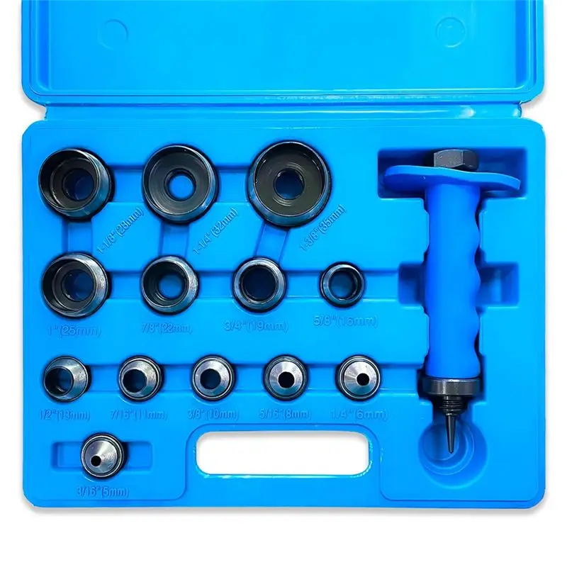 

Hole Punch Set 14Pcs Hollow Punch Kit Gasket Punch Set Gasket Cutter Foam Leather Punches Tools 3/16 Inch To 1-3/8 Inch Fast-