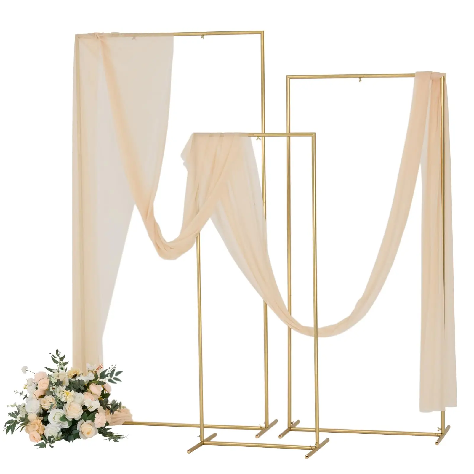 

Свадебная арка, подставка для фона, 6,6 5,9 4,9 фута, золотая металлическая подставка для воздушных шаров для дня рождения, вечеринки, детского душа, фоновое украшение