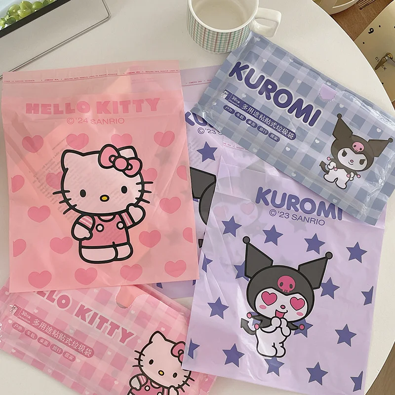 

Multi purpose Adhesive Garbage Bag Hello Kitty Cinnamoroll Portable Household Dormitory Desktop Disposable Sanitary Bag