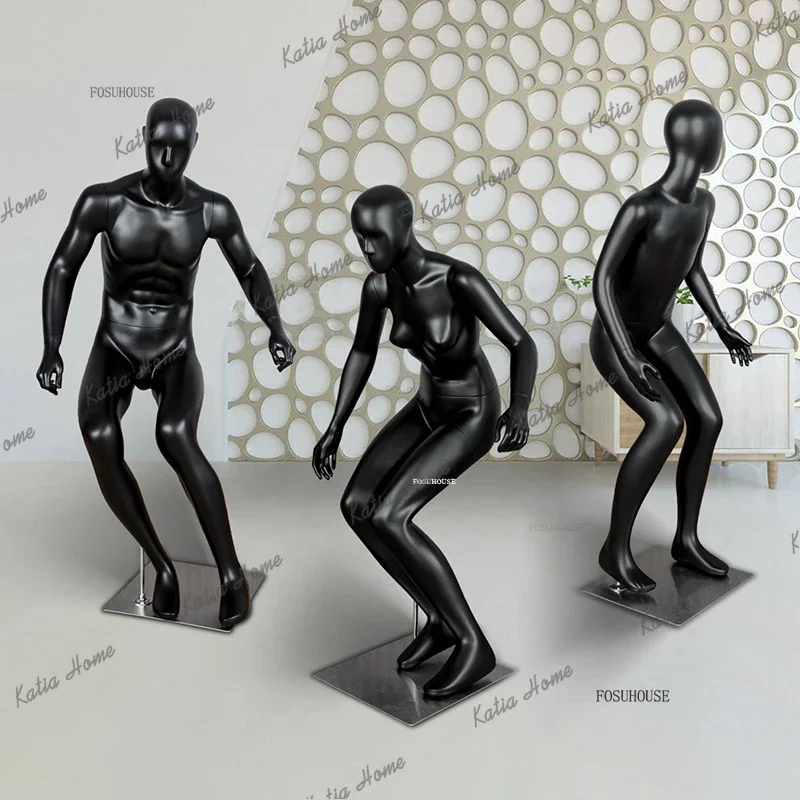 LSProfessional Ski Mannequins for Men and Women Clothing Store Fake Human Body Sports Display Stand Full Body Sports Model Props