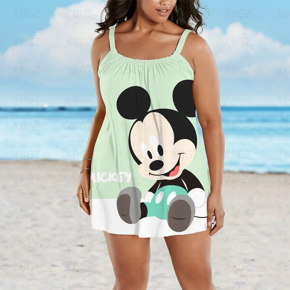 

Sexy Summer Dresses Woman 2022 Plus Size Outfits Sleeveless Boho Women's Free Shipping Disney Loose Cartoon Print Beach Dress