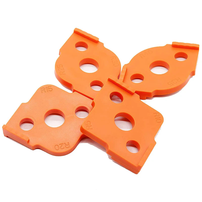 Modelli di raggio d'angolo del Router per la lavorazione del legno Jig R5 a R40 Routing angoli curvi fresatura Radian circolare strumento ABS ad alta durezza