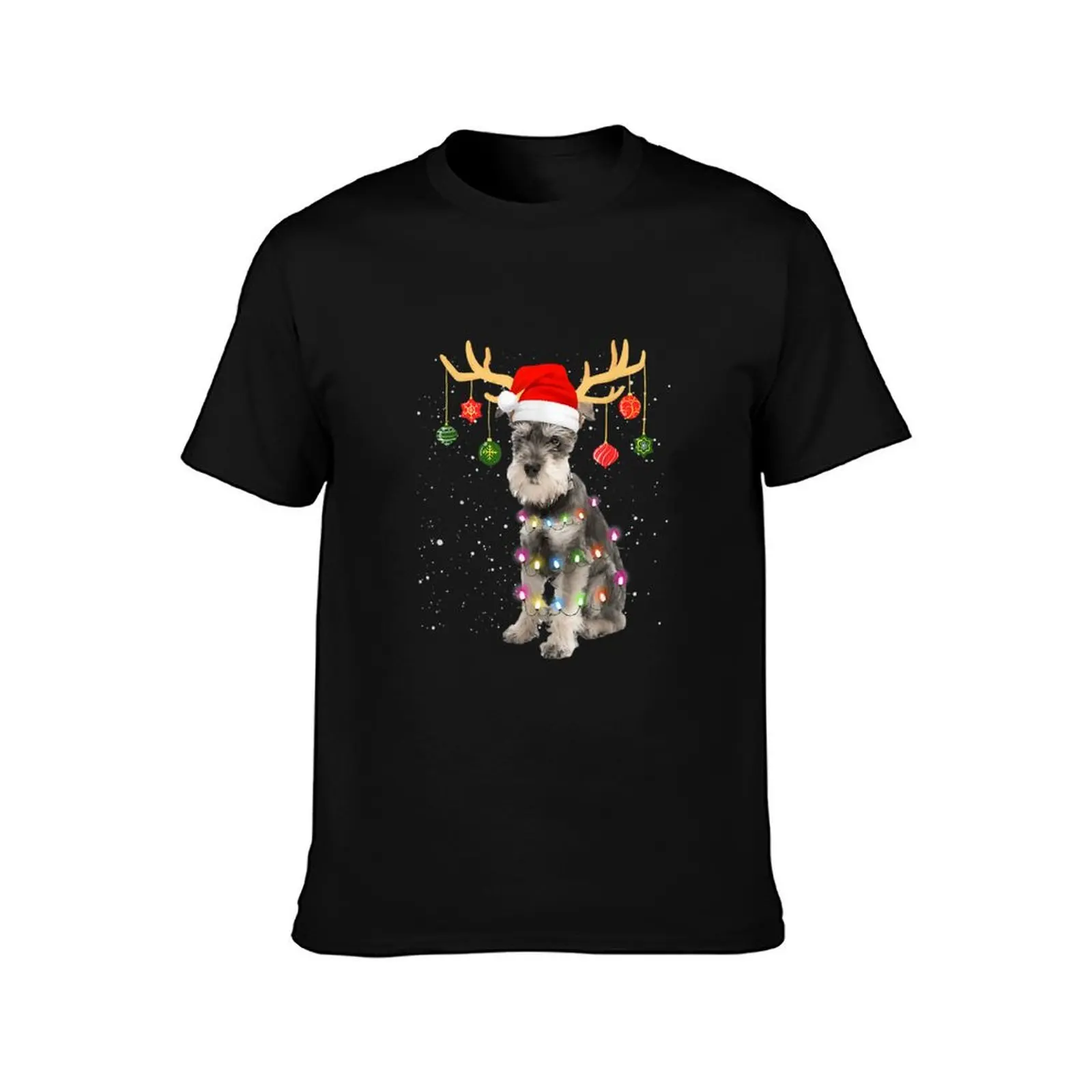 Reindeer Miniature Schnauzer Dog Santa T-Shirt baggy shirts Blouse plain white t shirts men