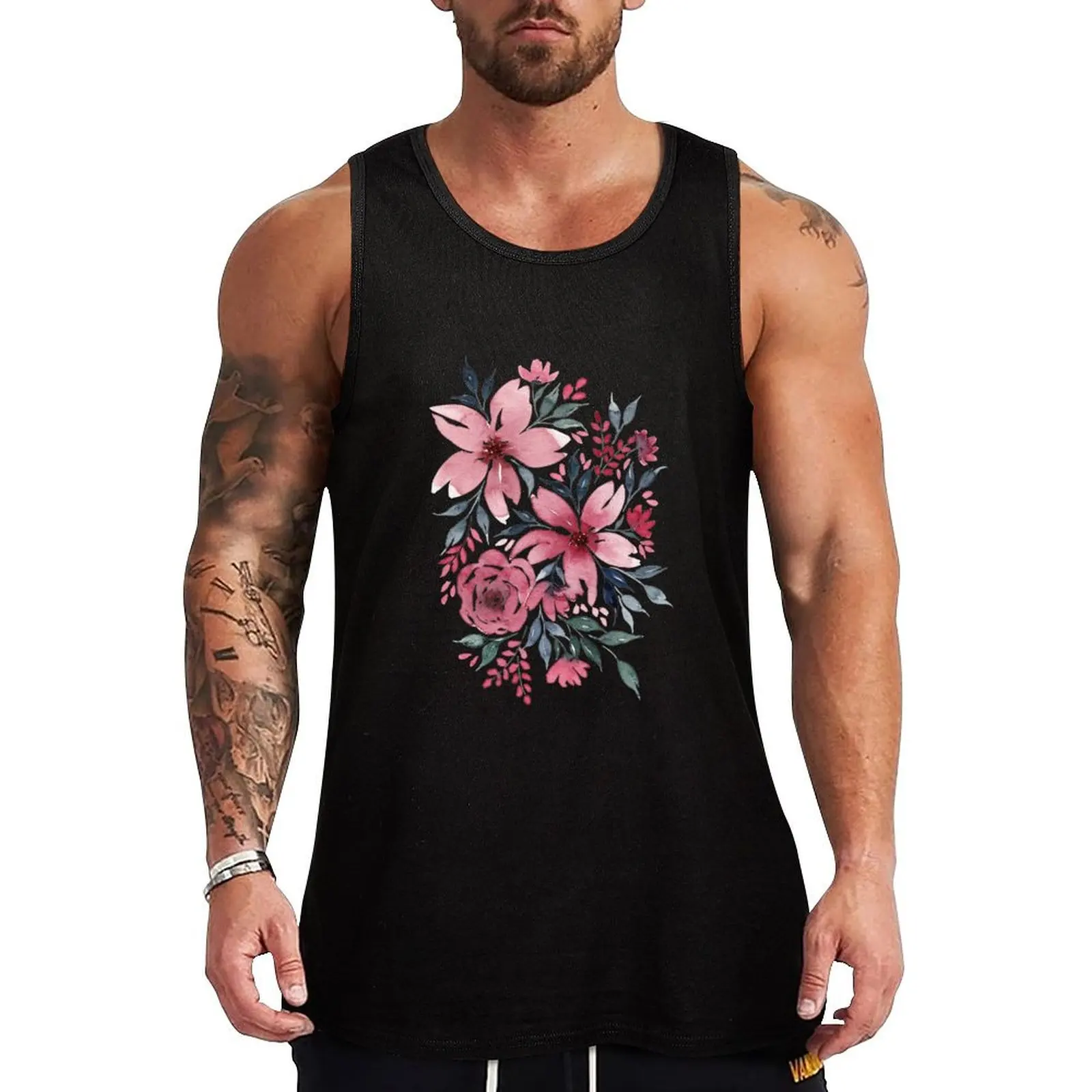 Modern Watercolor Florals No. 2 Tank Top Man gym clothes Sports clothing man sexy?costume