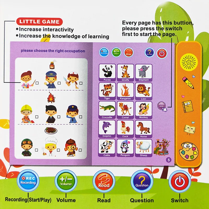 Englisches Punktlesen, Früherziehung für Kinder, Lernspielzeug, Lernmaschine, Audio, englisches E-Book, E-Book