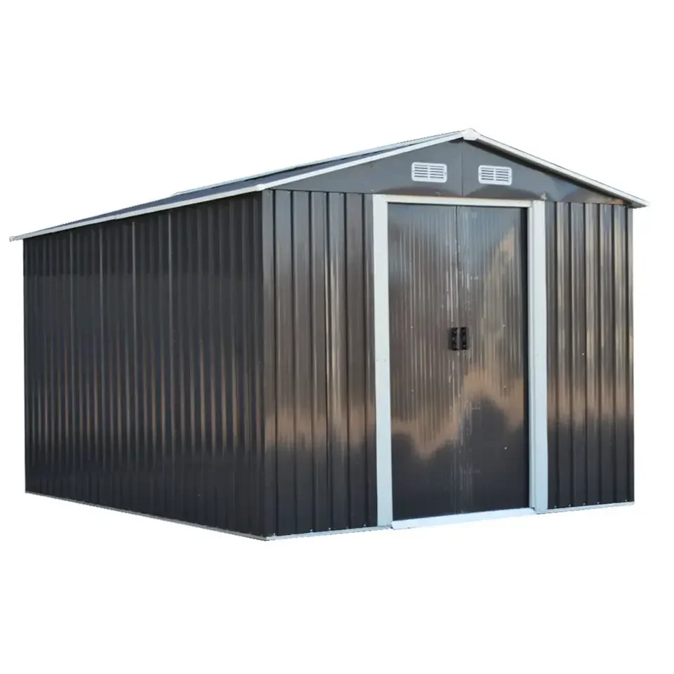 

2026 4*10ft Shed Houses Custom Outdoor Metal Steel Frame Tool Storage Garden Sheds with Lock