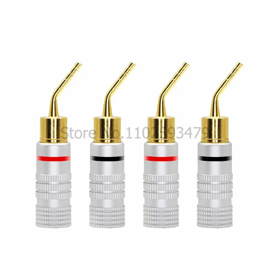 50-100pcs 24K Gold Speaker Pin Angel 2mm Banana Plug Speaker wire Screw Lock ADAPTER