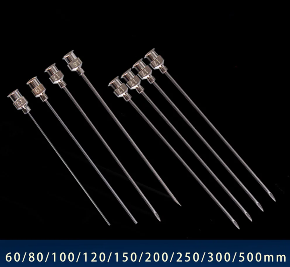 5pcs 0.9mm 20G 0.9x60/80/100/120/150/200/250/300mm Stainless Steel Syringe Needle Dispensing Needle Elongated Needle Sharp Tip