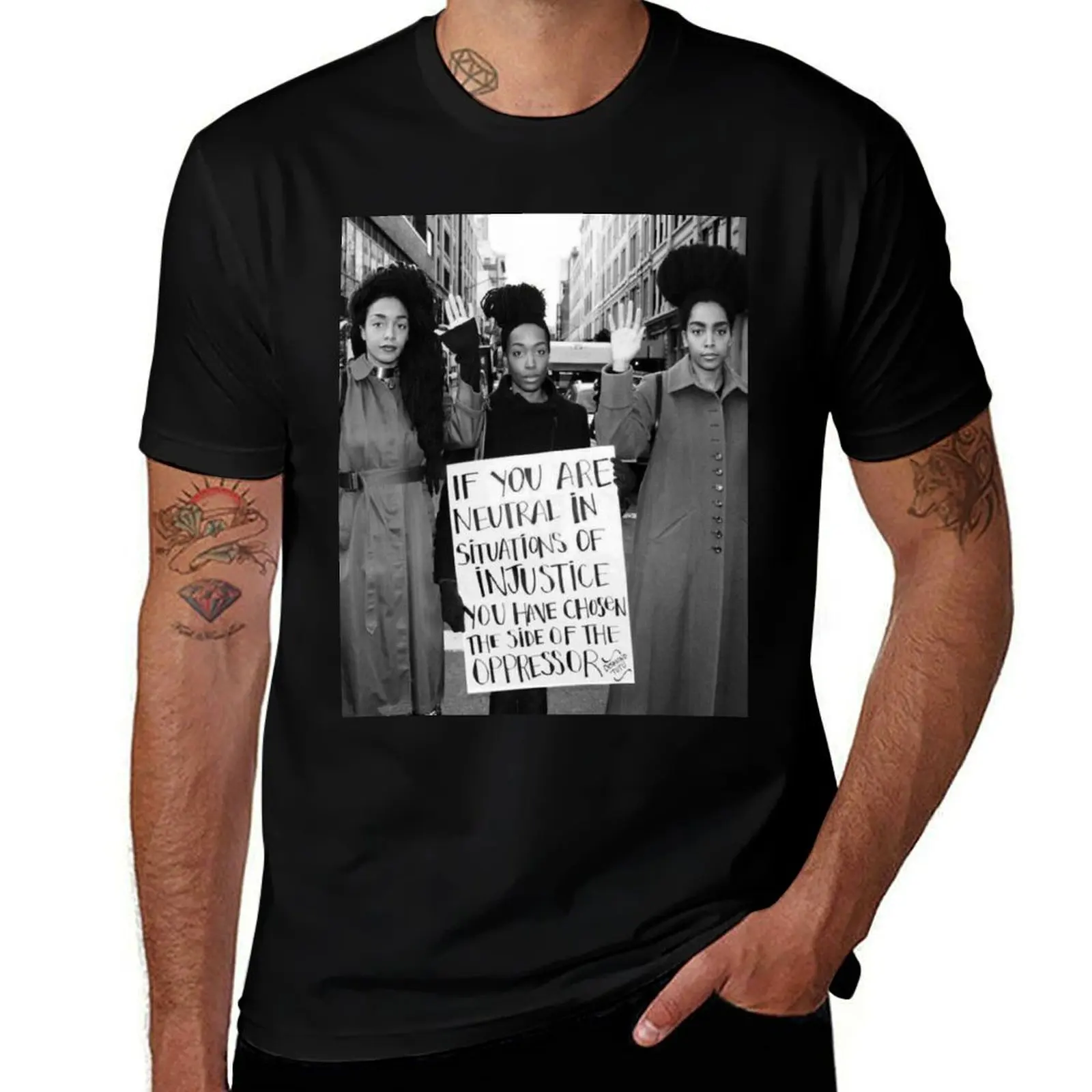 if you are neutral in situations of injustice T-Shirt Casual Daily Graphic Tee T-Shirt