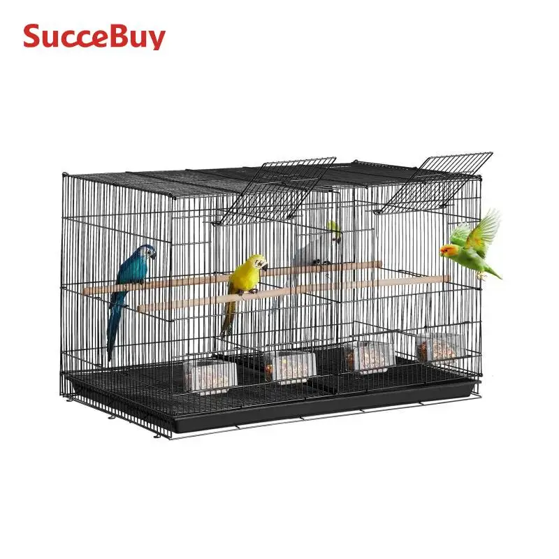 30-Inch Bird Cage for Parrots and Small Birds with Perches and Handles