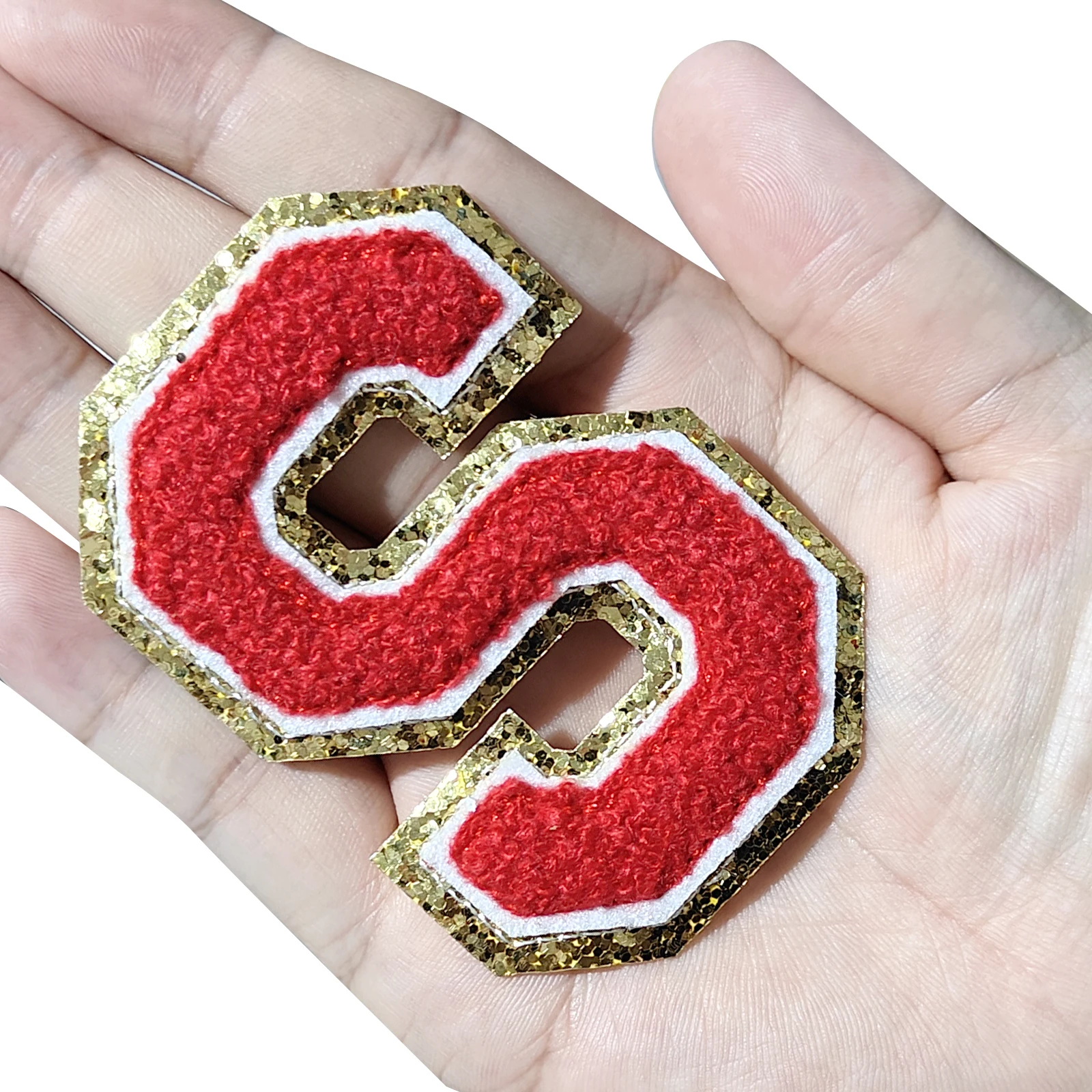

4pcs Embroidered Letter Patches Chenille Letter Patches Iron on Letter Patches Embroidery Patch Iron for Clothing Shoes Hats Red