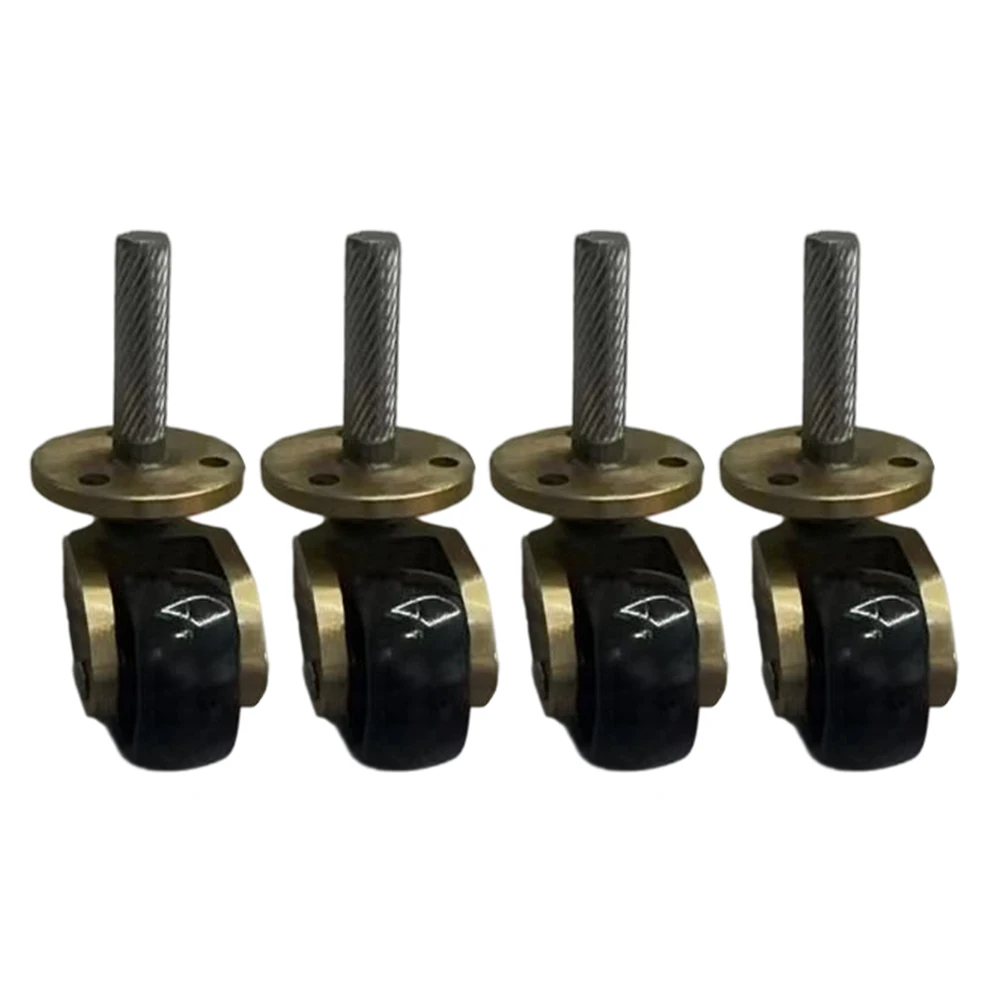 For Living Room Brass Caster Sofa Wheels Gold Black 360 Rotating Solid Brass Construction Brushed Finish Top Plate Mount