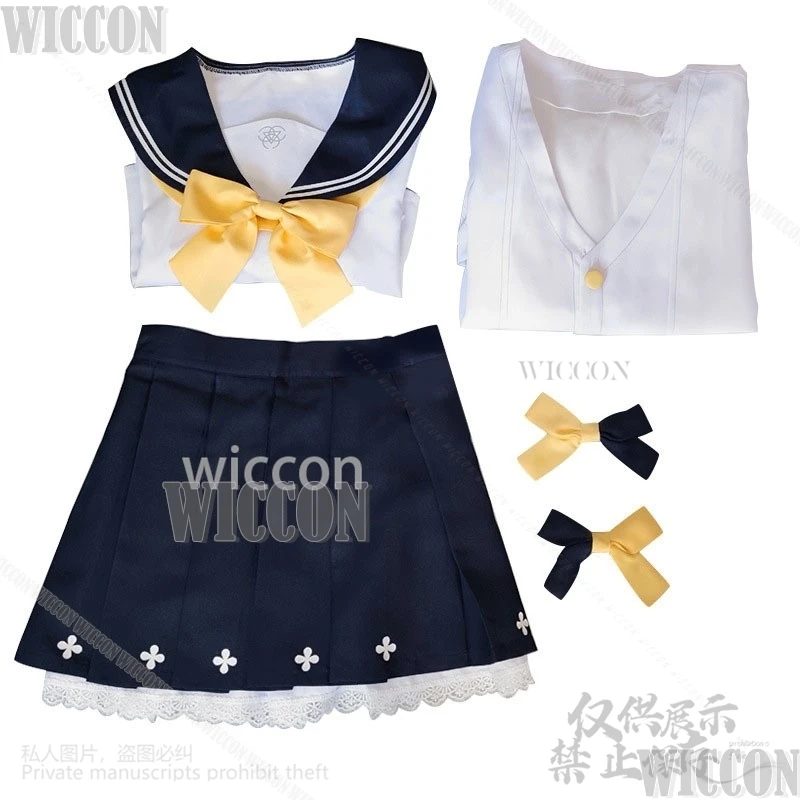 Ajitani Hifumi Anime Game Blue Archive Cosplay Woman Girls Jk School Uniform Dress Lolita Wigs For Halloween Party Customized