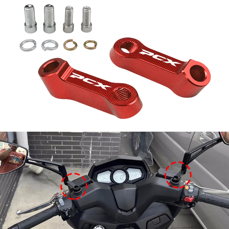 

PCX 150 Rearview Mirror Extend Motorcycle CNC Mirrors Riser Extension Bracket Fit For HONDA PCX125 PCX150 PCX160 PCX 125 150
