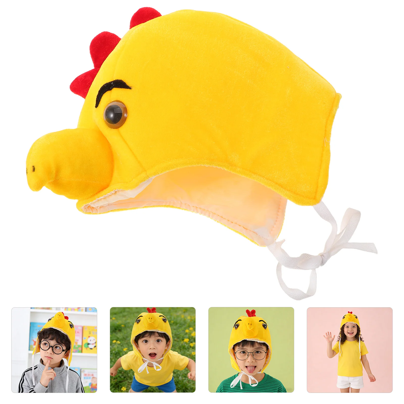만화 병아리 머리띠 노란색 부드러운 파티 모자 어린이 및 성인용 크리스마스 카니발 코스프레 의상 액세서리 재미있는 소품